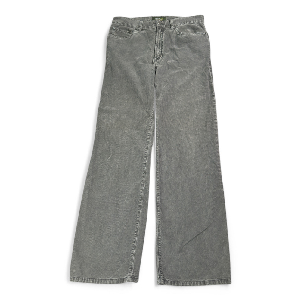 Vintage Eddie Bauer Pants Mens 34x33 Gray Corduroy Straight Fit Cotton Y2K